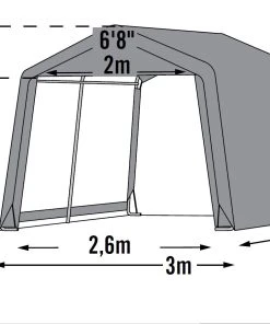 ShelterLogic Foliengerätehaus 300 X 240 X 300 Cm, Grau -Weka Shop 0677599703331 2613733