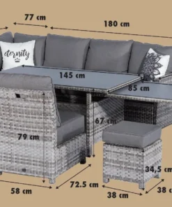Primaster Dining-Lounge-Set Portofino Inkl. Auflagen Und Zierkissen -Weka Shop 2076911012690 3498517