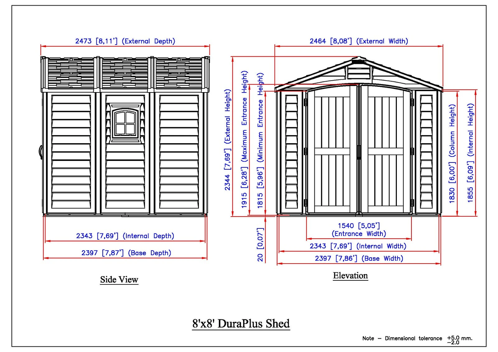 Duramax Gerätehaus DuraPlus 8x8 5,75 M², 246,4 X 247,3 X 234,4 Cm 5 Duramax Gerätehaus DuraPlus 8x8 5,75 M², 246,4 X 247,3 X 234,4 Cm – Bild 3