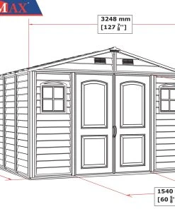 Duramax Gerätehaus WoodSide V2 10,5x8 7,64 M², 324,8 X 247 X 233,2 Cm 9 Duramax Gerätehaus WoodSide V2 10,5x8 7,64 M², 324,8 X 247 X 233,2 Cm -Weka Shop 30214 09 scaled