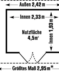 Grosfillex Gartenhaus Deco H 4,9 295 X 261 Cm (inkl. Dachüberstand)