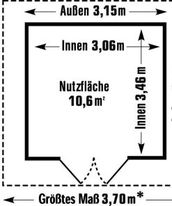 Grosfillex Gartenhaus Deco H 11 370 X 407 Cm (inkl. Dachüberstand)