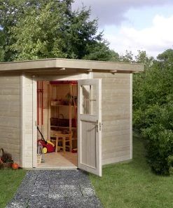 Weka Gartenhaus Nantje Gr.2 Natur, Wandstärke 21 Mm, 239 X 235 Cm