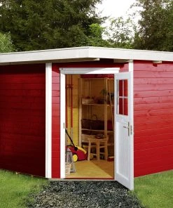 Weka Gartenhaus Nantje Gr.2 Schwedenrot, Wandstärke 21 Mm, 239 X 235 Cm