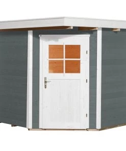 Weka Gartenhaus Nantje Gr.2 Grau, Wandstärke 21 Mm, 239 X 235 Cm