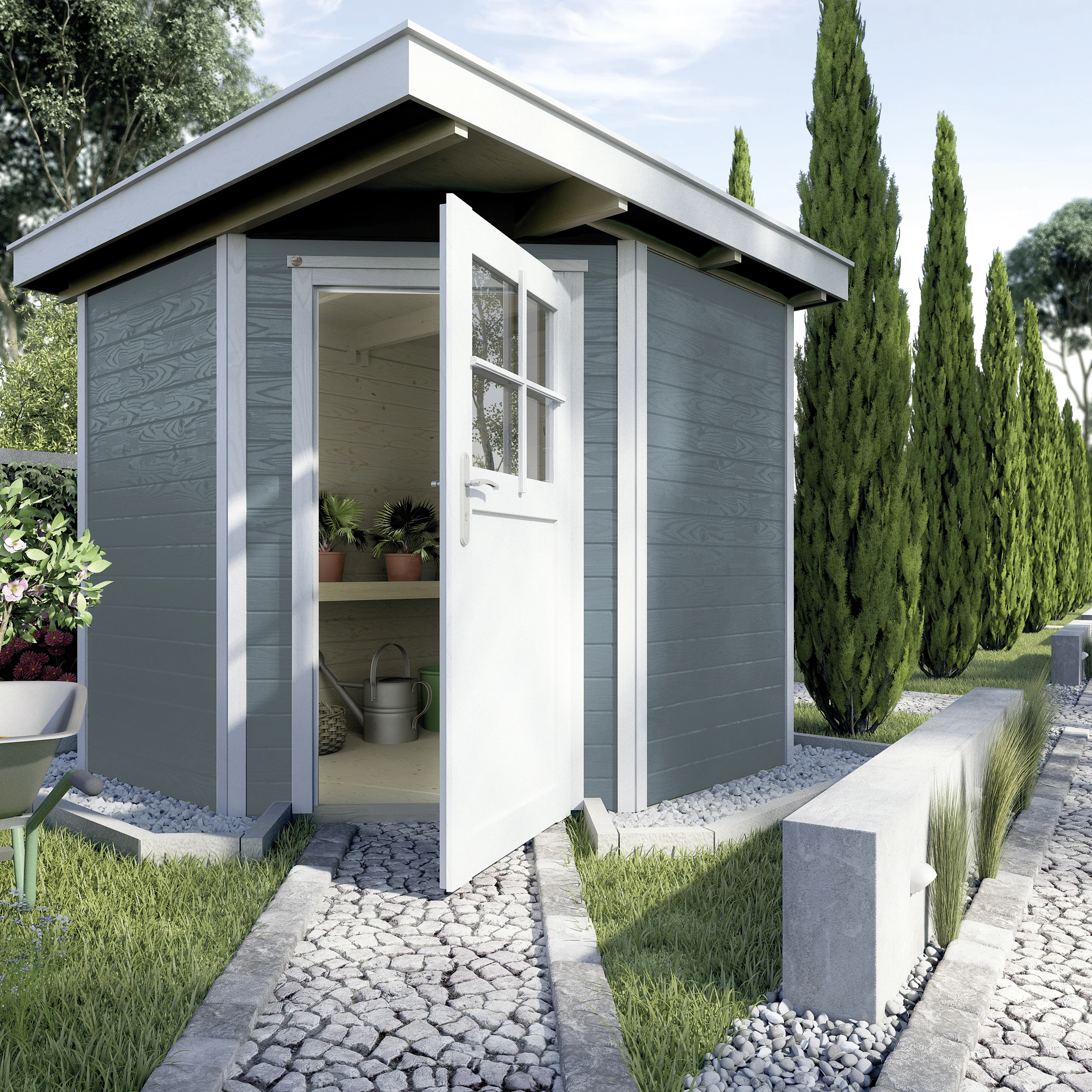 Weka Gartenhaus Nantje Gr.1 Grau, Wandstärke 21 Mm, 209 X 205 Cm 3 Weka Gartenhaus Nantje Gr.1 Grau, Wandstärke 21 Mm, 209 X 205 Cm