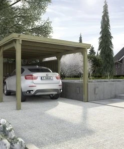 Weka Flachdach-Einzelcarport Eifel Gr.2 322 X 612 Cm, Kesseldruckimprägniertes Holz