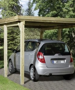 Weka Flachdach-Einzelcarport Eifel Gr.1 322 X 512 Cm, Kesseldruckimprägniertes Holz