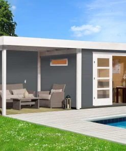 Weka Designhaus Levi Grau, Wandstärke 28 Mm, 590 X 238 Cm