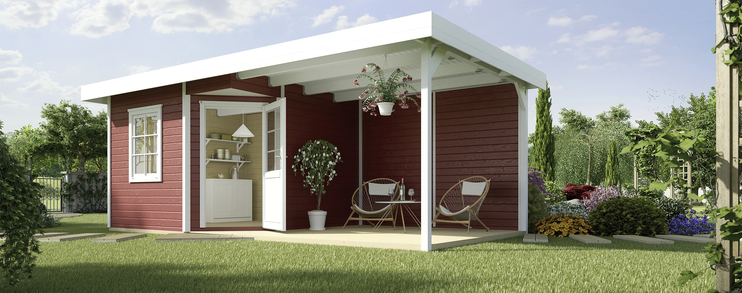 Weka Designhaus Soley B Gr.1 Schwedenrot, Wandstärke 28 Mm, 541 X 238 Cm 3 Weka Designhaus Soley B Gr.1 Schwedenrot, Wandstärke 28 Mm, 541 X 238 Cm