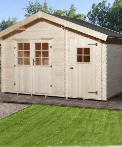 Weka Gartenhaus Vegard Gr. 1 Natur, Wandstärke 28 Mm, 370 X 200 Cm
