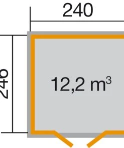 Weka Schwedenhaus Gr.3 Natur, Wandstärke 16 Mm, 240 X 246 Cm