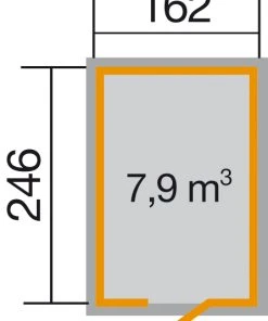 Weka Schwedenhaus Gr.2 Natur, Wandstärke 16 Mm, 162 X 246 Cm