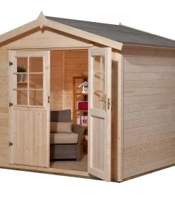 Weka Gartenhaus Kajsa Gr. 4 Natur, Wandstärke 28 Mm, 301 X 295 Cm