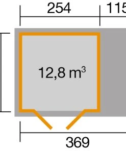 Weka Gartenhaus Mina Mit Anbau Natur, Wandstärke 19 Mm, 369 X 250 Cm -Weka Shop 4004581459871 02