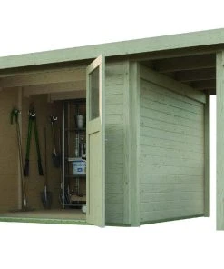 Weka Gartenhaus Mina Mit Anbau Natur, Wandstärke 19 Mm, 369 X 250 Cm -Weka Shop 4004581459871 1