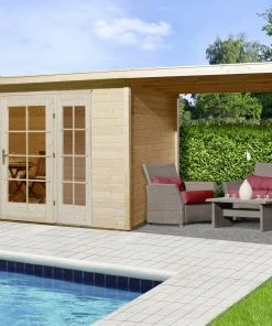 Weka Gartenhaus Panorama Maja B Gr.2 Natur, Wandstärke 21 Mm, 590 X 299 Cm