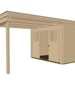 Weka Lounge-Haus Gr. 2 Natur, Wandstärke 21 Mm, 590 X 299 Cm