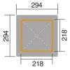 Weka Gartenoase Gr. 1 Mit Dachaufsatz Natur, 218 X 218 Cm -Weka Shop 4004581485498 2
