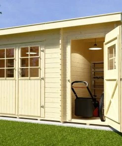 Weka Gartenhaus Raine Gr. 1 Natur, Wandstärke 28 Mm, 370 X 200 Cm