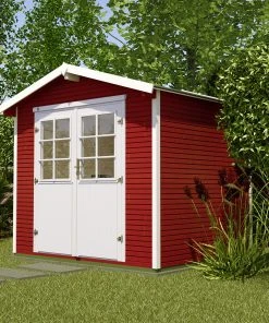 Weka Gartenhaus Kajsa Gr. 1 Schwedenrot, Wandstärke 28 Mm, 241 X 205 Cm
