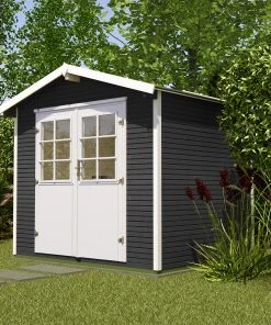 Weka Gartenhaus Kajsa Gr. 3 Anthrazit, Wandstärke 28 Mm, 301 X 235 Cm