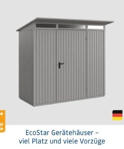 EcoStar Gerätehaus Trend-P Typ 1 247,9 X 153 X 228,6 Cm Graualuminium -Weka Shop 4005954383168 2