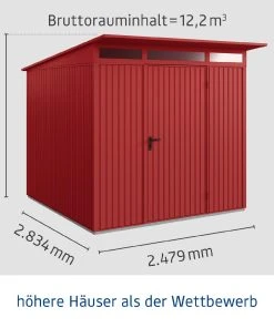EcoStar Gerätehaus Trend-P Typ 2 Purpurrot 247,9 X 283,4 X 232,3 Cm -Weka Shop 4005954383526 3