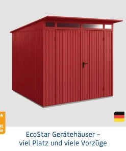 EcoStar Gerätehaus Trend-P Typ 2 Purpurrot 247,9 X 283,4 X 232,3 Cm 10 EcoStar Gerätehaus Trend-P Typ 2 Purpurrot 247,9 X 283,4 X 232,3 Cm -Weka Shop 4005954383816 2