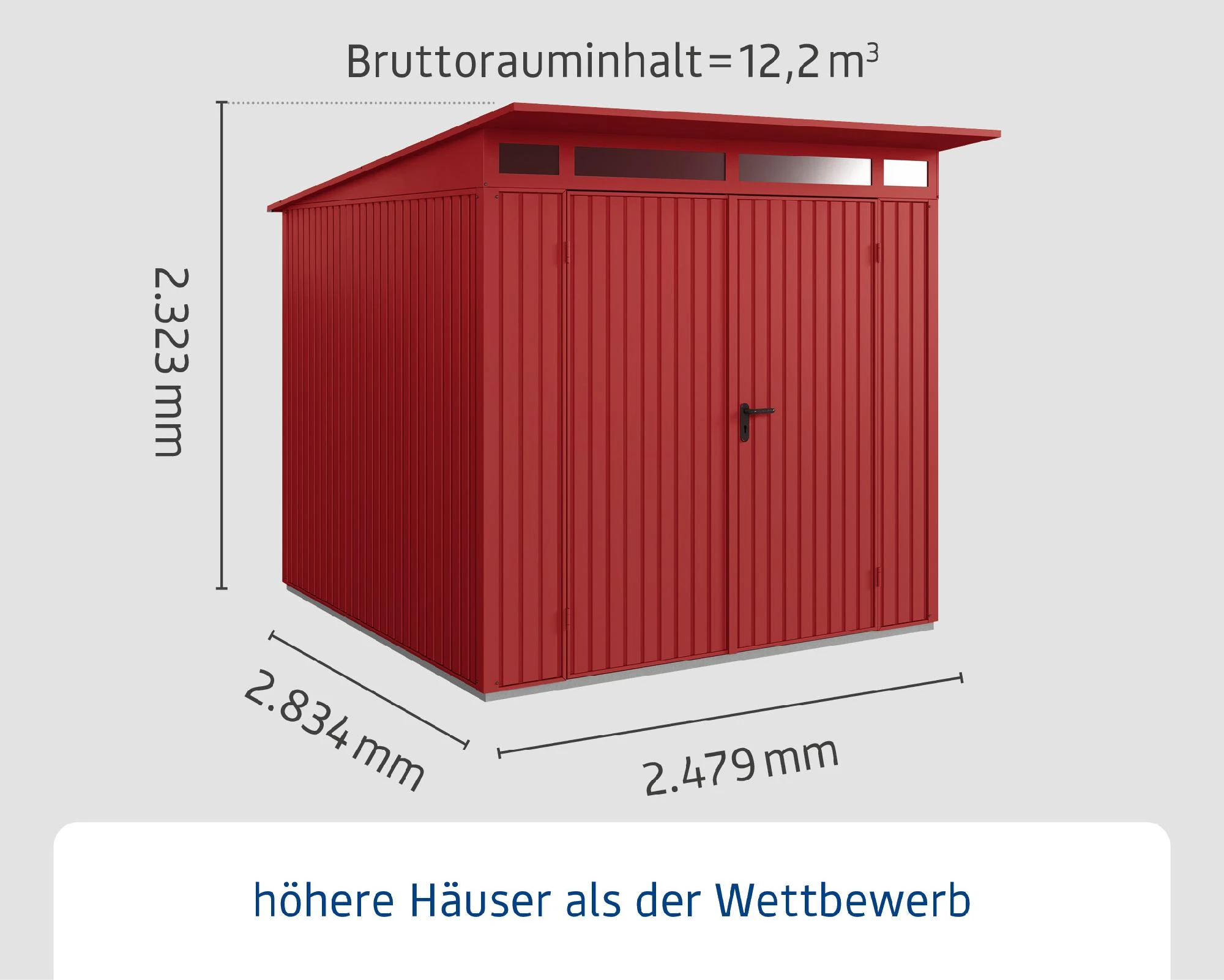 EcoStar Gerätehaus Trend-P Typ 2 Purpurrot 247,9 X 283,4 X 232,3 Cm 4 EcoStar Gerätehaus Trend-P Typ 2 Purpurrot 247,9 X 283,4 X 232,3 Cm – Bild 2