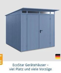 EcoStar Gerätehaus Trend-P Typ 2 Taubenblau 247,9 X 283,4 X 232,3 Cm -Weka Shop 4005954383823 2