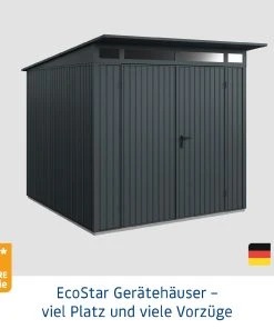 EcoStar Gerätehaus Trend-P Typ 2 Anthrazitgrau 247,9 X 283,4 X 232,3 Cm -Weka Shop 4005954383861 2