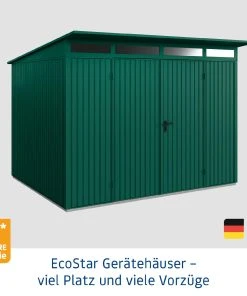 EcoStar Gerätehaus Trend-P Typ 3 Moosgrün 312,7 X 283,4 X 232,3 Cm 10 EcoStar Gerätehaus Trend-P Typ 3 Moosgrün 312,7 X 283,4 X 232,3 Cm -Weka Shop 4005954394089 2