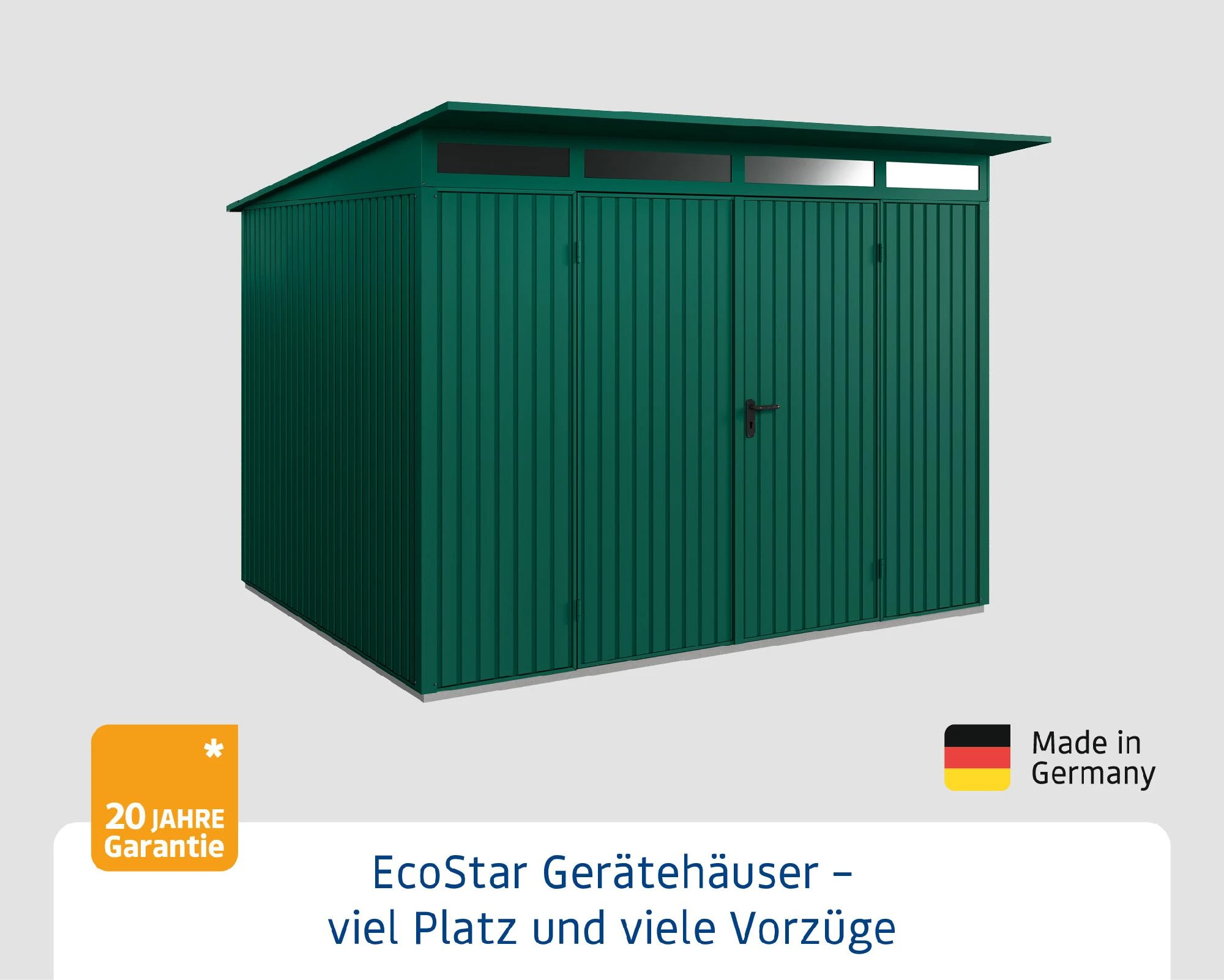 EcoStar Gerätehaus Trend-P Typ 3 Moosgrün 312,7 X 283,4 X 232,3 Cm 5 EcoStar Gerätehaus Trend-P Typ 3 Moosgrün 312,7 X 283,4 X 232,3 Cm – Bild 3