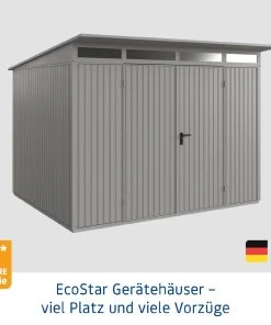 EcoStar Gerätehaus Trend-P Typ 3 Graualuminium 312,7 X 283,4 X 232,3 Cm 10 EcoStar Gerätehaus Trend-P Typ 3 Graualuminium 312,7 X 283,4 X 232,3 Cm -Weka Shop 4005954394164 2