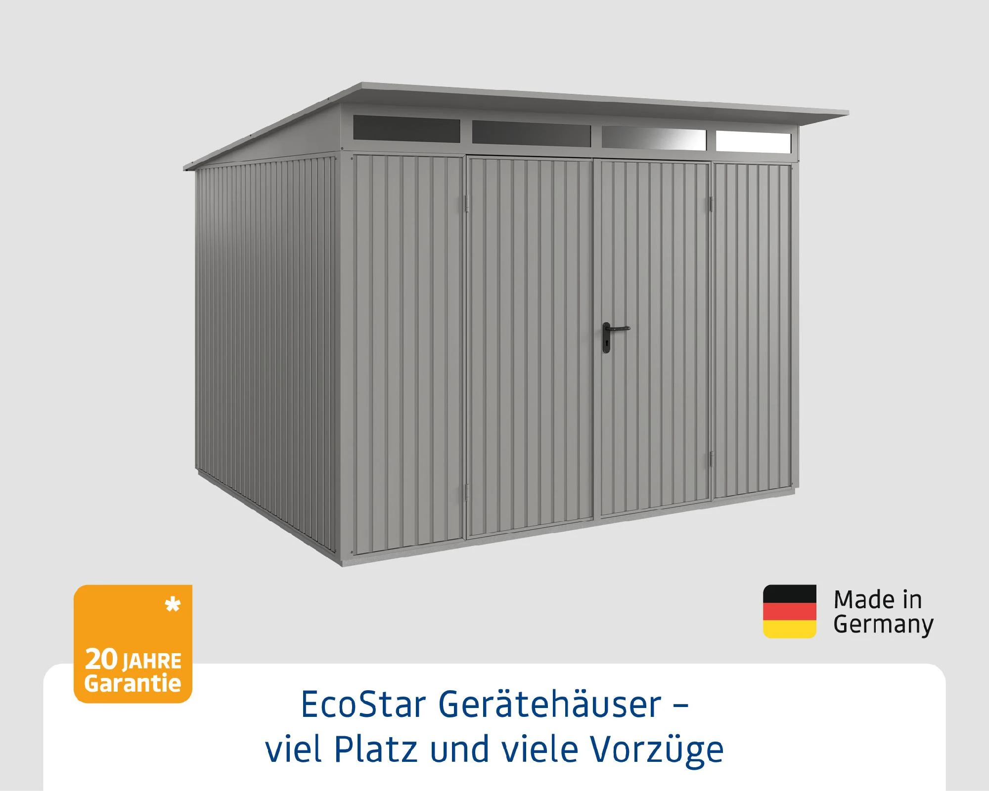 EcoStar Gerätehaus Trend-P Typ 3 Graualuminium 312,7 X 283,4 X 232,3 Cm 5 EcoStar Gerätehaus Trend-P Typ 3 Graualuminium 312,7 X 283,4 X 232,3 Cm – Bild 3