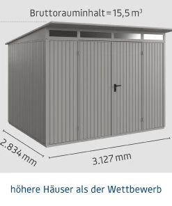EcoStar Gerätehaus Trend-P Typ 3 Graualuminium 312,7 X 283,4 X 232,3 Cm 9 EcoStar Gerätehaus Trend-P Typ 3 Graualuminium 312,7 X 283,4 X 232,3 Cm -Weka Shop 4005954394164 3