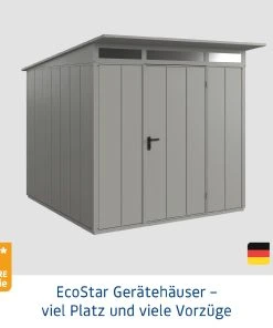 EcoStar Gerätehaus Elegant-P Typ 2 Graualuminium 247,9 X 283,4 X 232,3 Cm