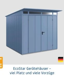EcoStar Gerätehaus Elegant-P Typ 2 Taubenblau 247,9 X 283,4 X 232,3 Cm