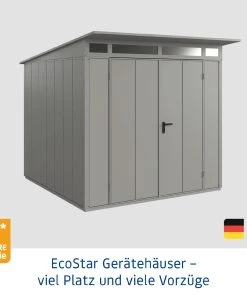 EcoStar Gerätehaus Elegant-P Typ 2 Graualuminium 247,9 X 283,4 X 232,3 Cm