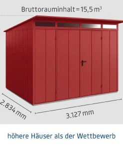 EcoStar Gerätehaus Elegant-P Typ 3 Purpurrot 312,7 X 283,4 X 232,3 Cm -Weka Shop 4005954395079 3347313