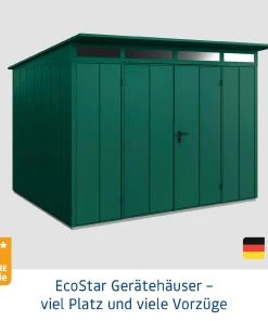 EcoStar Gerätehaus Elegant-P Typ 3 Moosgrün 312,7 X 283,4 X 232,3 Cm