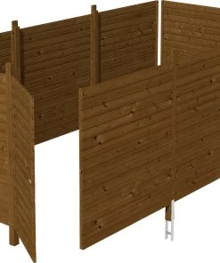 SkanHolz SKAN HOLZ Abstellraum C6 573x317cm, Profilschalung, Lasiert In Nussbaum