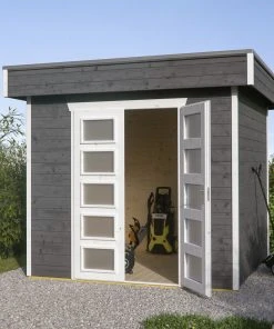 SkanHolz SKAN HOLZ Gartenhaus Venlo 1, 250 X 250 Cm, Schiefergrau -Weka Shop 4018211028108