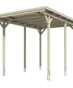 SkanHolz SKAN HOLZ Carport Emsland Caravan 404 X 604 Cm, Lasiert In Eiche Hell -Weka Shop 4018211034406 02