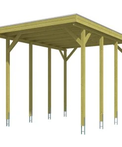 SkanHolz SKAN HOLZ Carport Friesland Caravan 397 X 555 Cm, Grün Imrpägniert