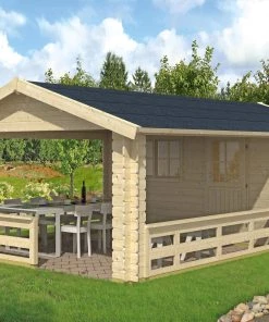 SkanHolz SKAN HOLZ Gartenhaus Alicante 1 380 X 513 Cm, Natur 380 X 513 Cm, Natur