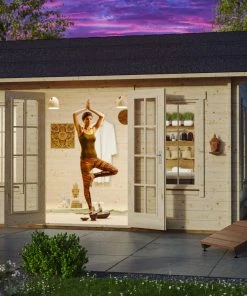 SkanHolz SKAN HOLZ Freizeithaus Montreal 1, 420 X 300 Cm Mit Lattung, Natur