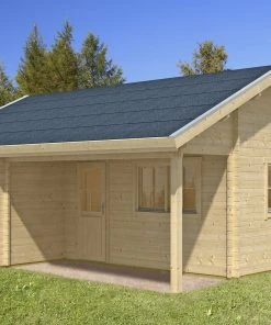 SkanHolz SKAN HOLZ Freizeithaus Ontario 600 X 500 Cm Mit Lattung, Natur