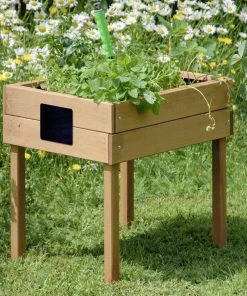 Dobar Kinder-Hochbeet Mit Kreidetafel Braun 50 X 40 X 45 Cm